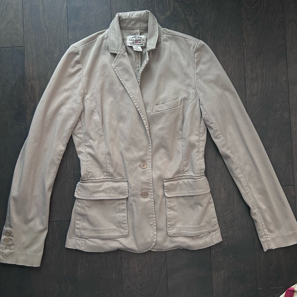 Ralph Lauren Light Tan Blazer Jacket Cotton Size Small